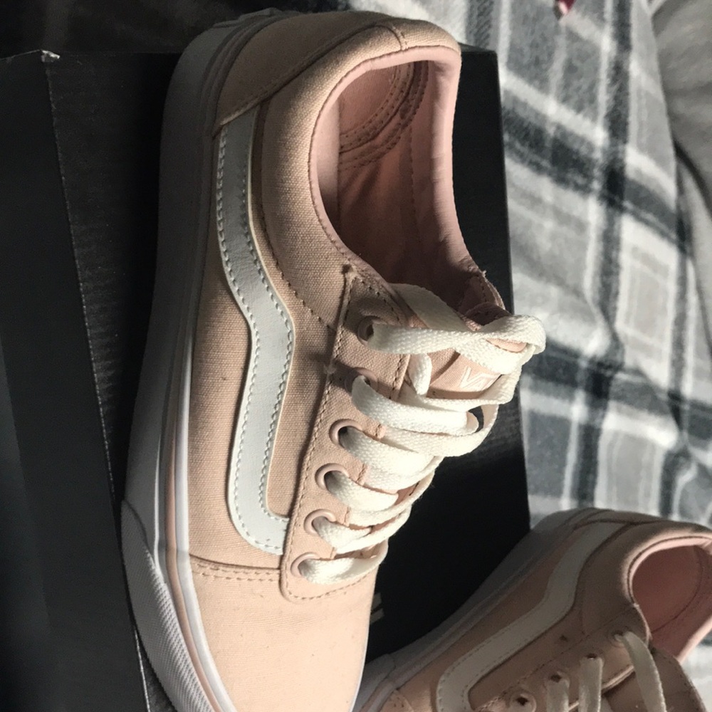 Pink and white vans